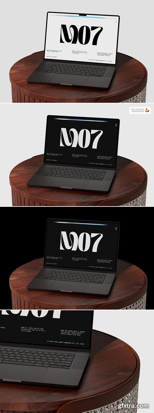 Pixelbuddha - Macbook Pro Mockup on Handcrafted Wooden Table 5874