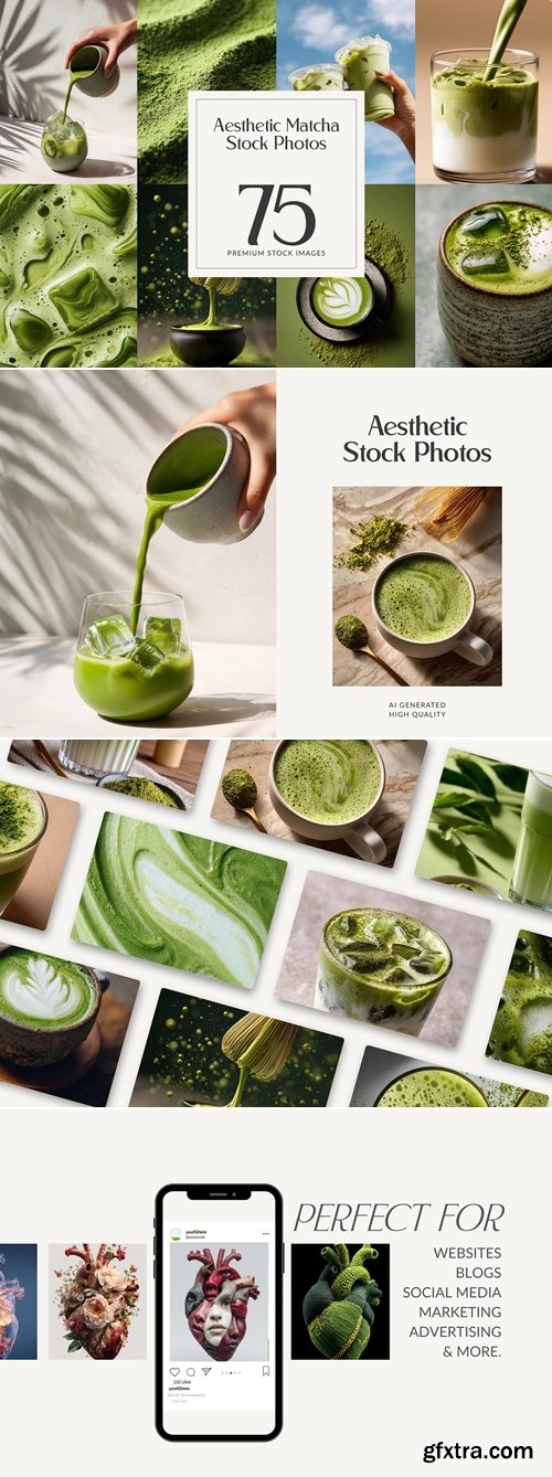 CreativeMarket - Aesthetic Matcha Stock Photos 291831271