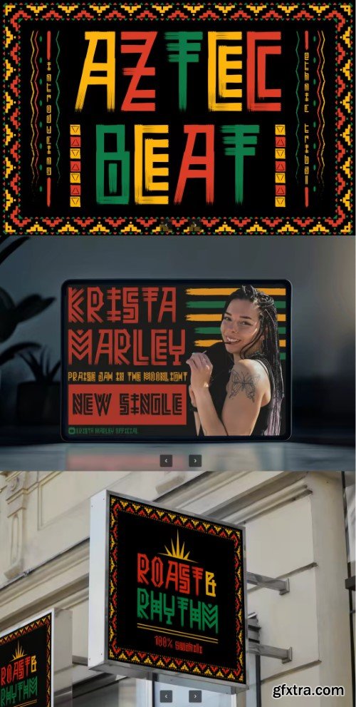 Aztec Beat Ethnic Tribal Font