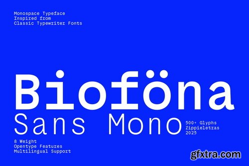 Biofona Sans Mono Minimal Modern Brand Identity - 8 Font