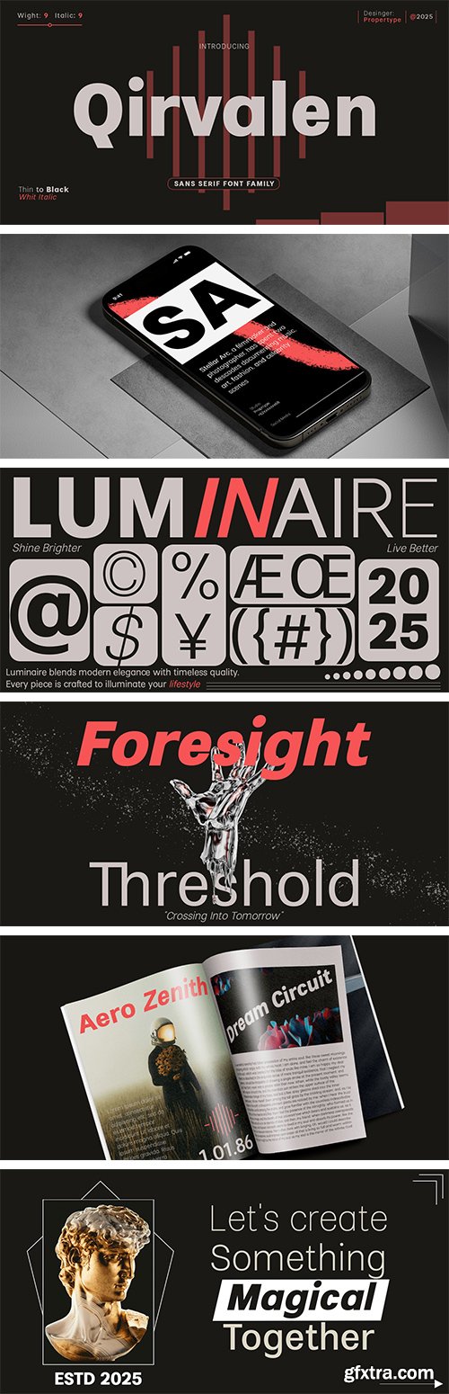 Qirvalen Font Family 18xOTF Qirvalen Font Family 18xOTF