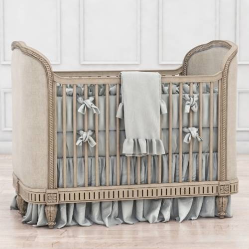 '3dsky Pro - RH Belle Upholstered Crib (distressed linen)'