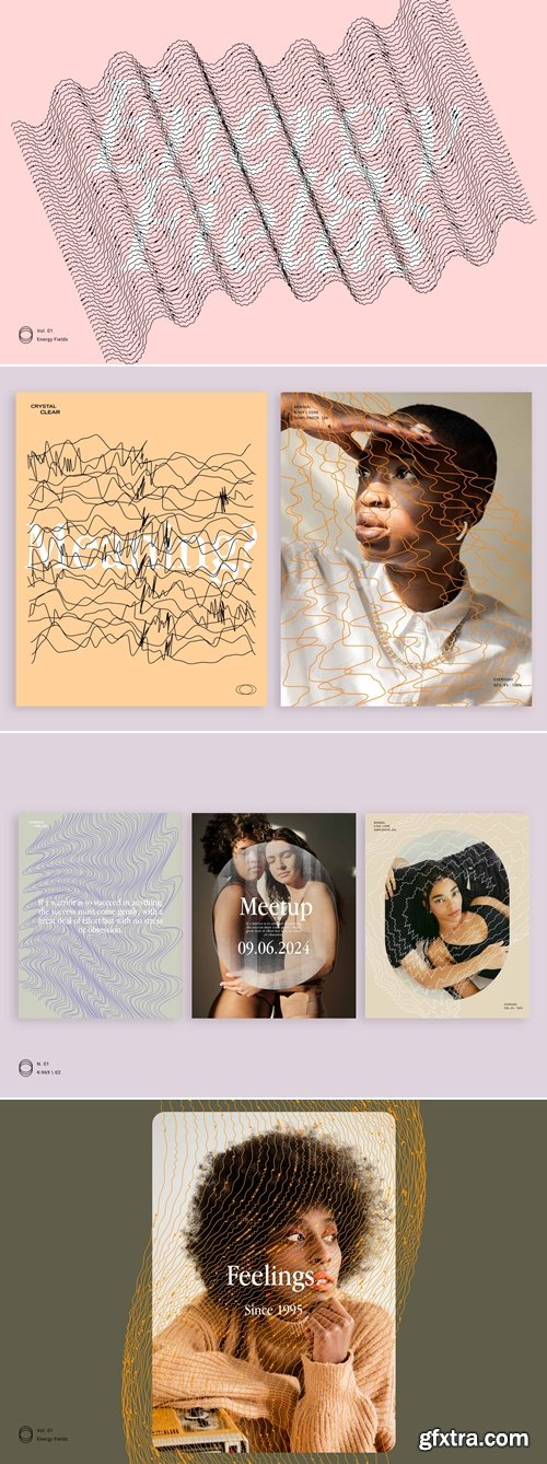 Studio2am - Energy Fields - Wavy Vector Elements