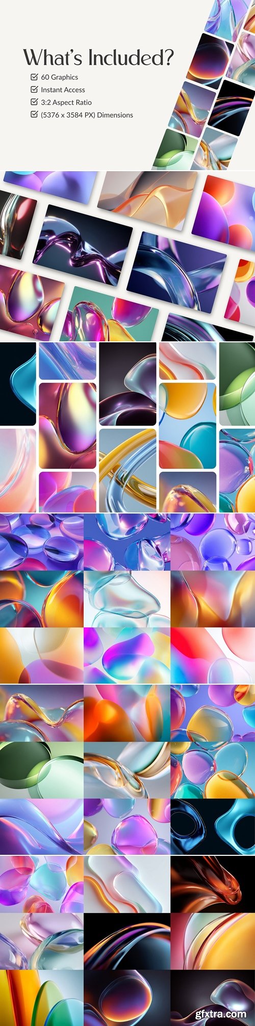 CreativeMarket - Abstract Liquid Glass Wallpapers 291831176