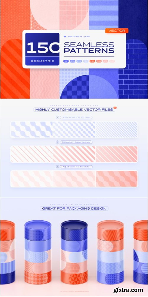 Creativemarket - 150 Geometric Seamless Patterns Set - 92027061