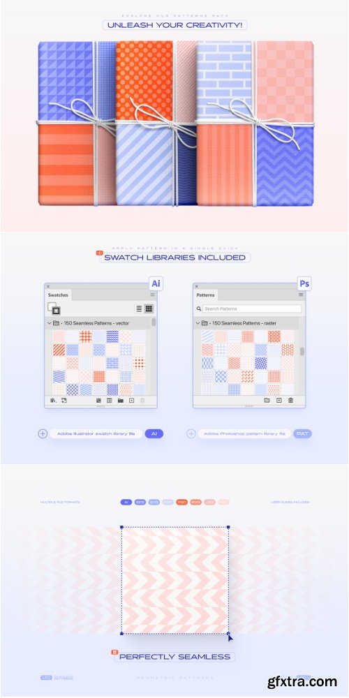 Creativemarket - 150 Geometric Seamless Patterns Set - 92027061
