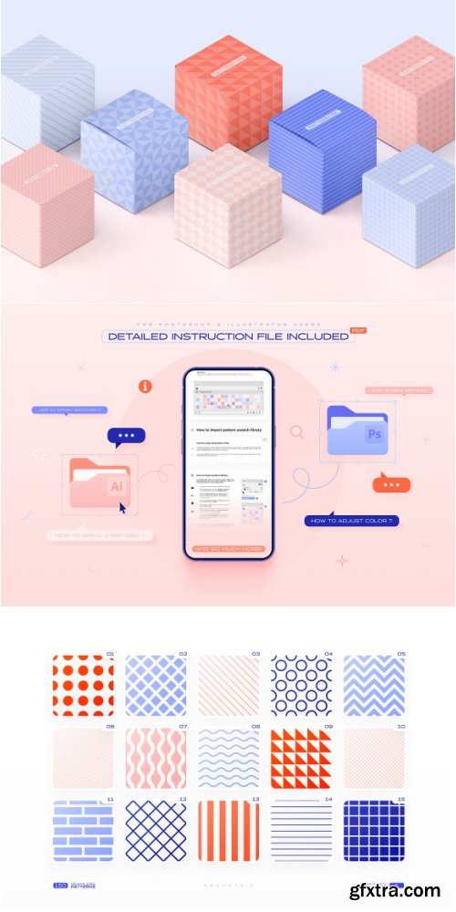 Creativemarket - 150 Geometric Seamless Patterns Set - 92027061