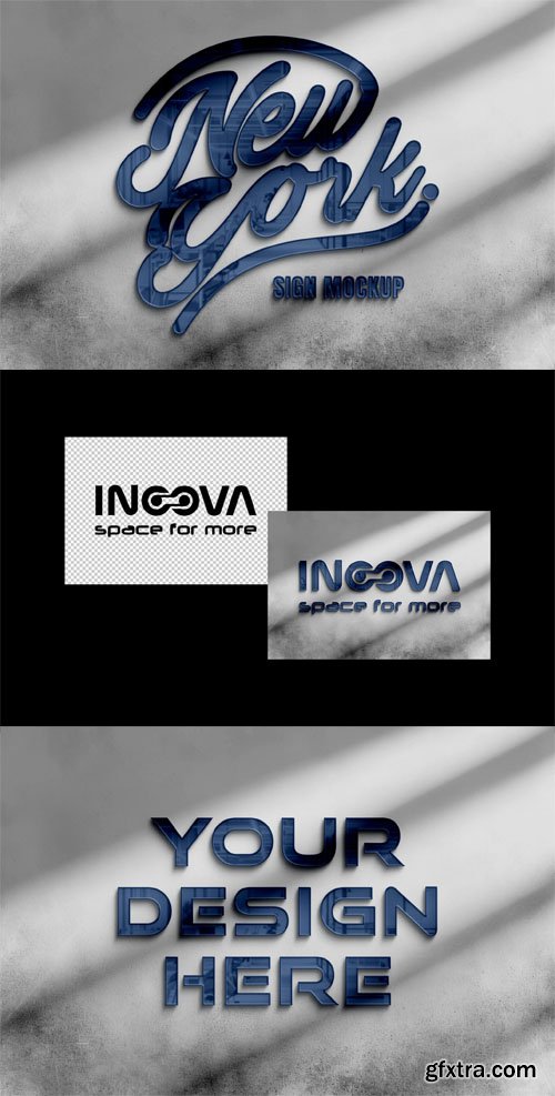 Reflection Glass Sign PSD Mockup Template