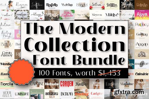 The Modern Collection Font Bundle - 100 Premium Fonts 
