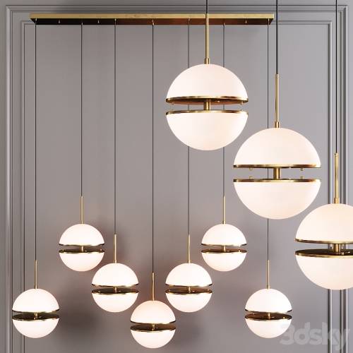'3dsky Pro - Restoration Hardware HEMISPHERE 7-LIGHT LINEAR CHANDELIER Brass'