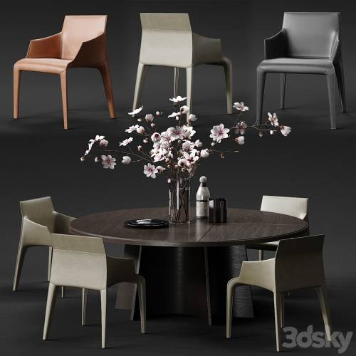 '3dsky Pro - POLIFORM SEATTLE Armchair & KENSINGTON Table'