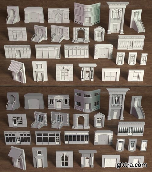 Artstation - Building Facade Collection 2 - 25 pieces