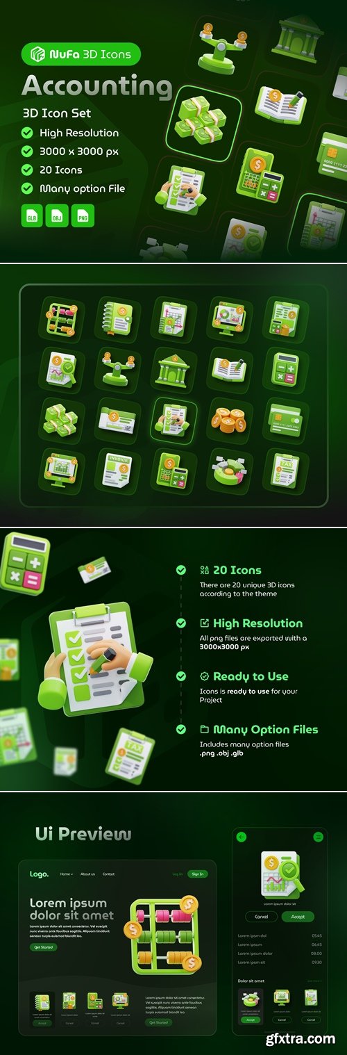 Accounting 3D Icon Set