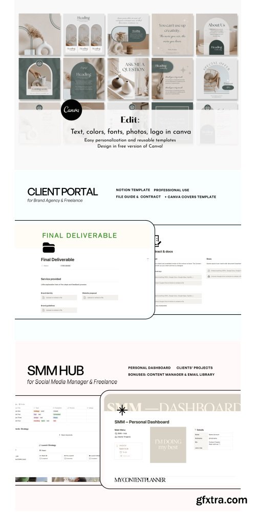 Craftwork Design - Canva Green Instagram Templates