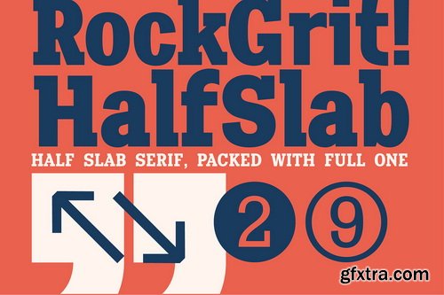 CreativeMarket - Rockgrit Half Slab - 7 Fonts
