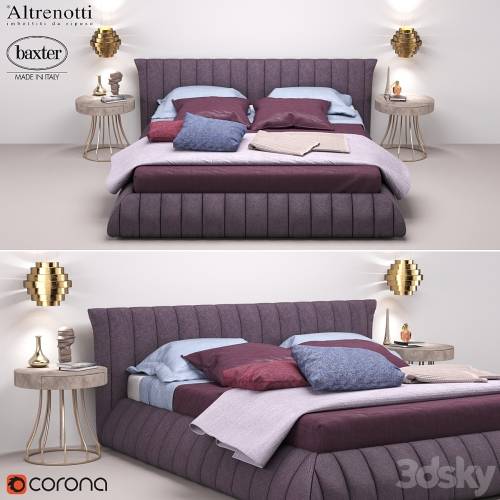 '3dsky Pro - Bedroom set: Altrenotti bed, Baxter furniture'