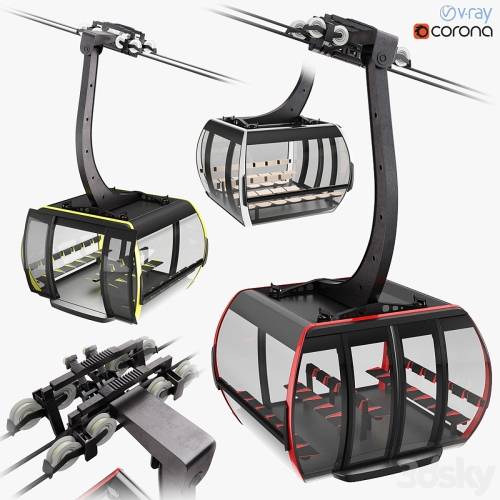 '3dsky Pro - Cableway 3S Cabin CWA ATRIA for cableway'