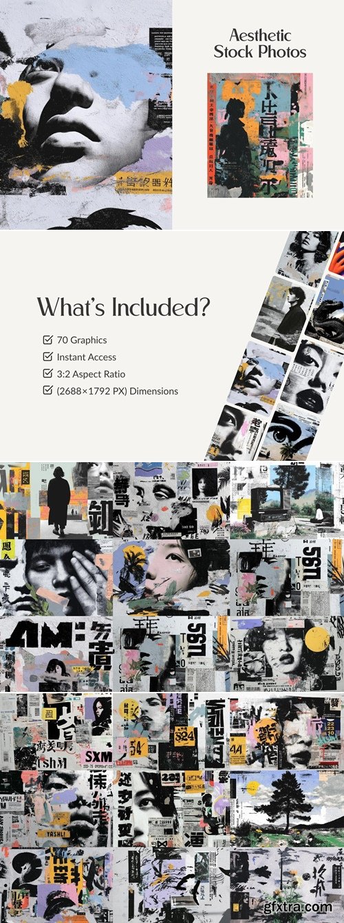 CreativeMarket - 70 Aesthetic Japanese Collage Backgrounds 291845245