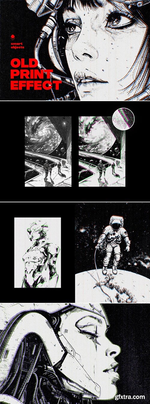 CreativeMarket - Old Misprint Design Effect 291832285