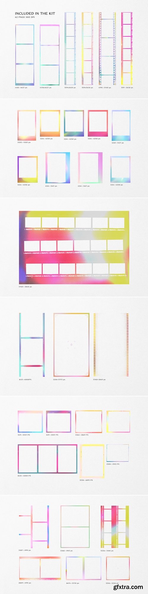 CreativeMarket - Gradient High Quality Film Frames 5792769