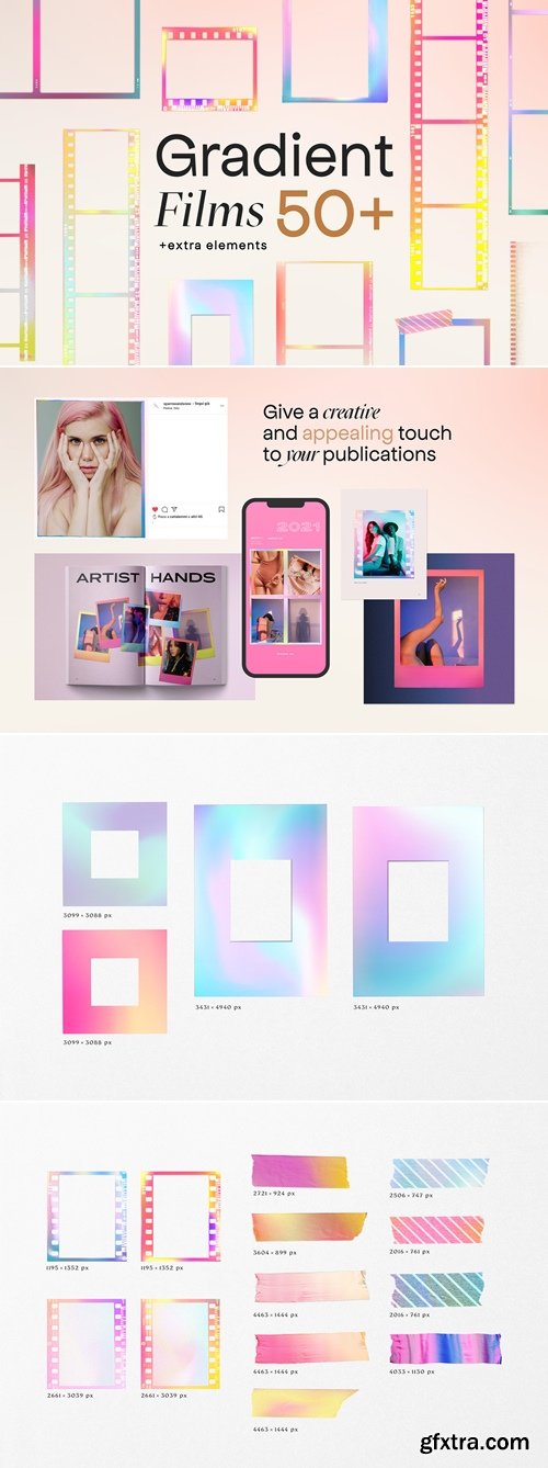 CreativeMarket - Gradient High Quality Film Frames 5792769