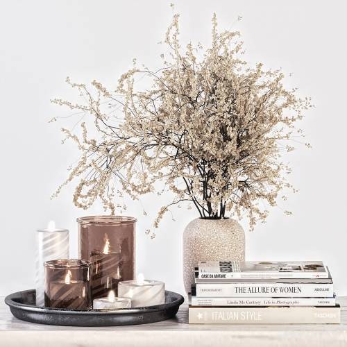 '3dsky Pro - Decorative Set 14 - Candles and Branches in Concrete Vase'