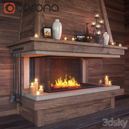 '3dsky Pro - Fireplace set'