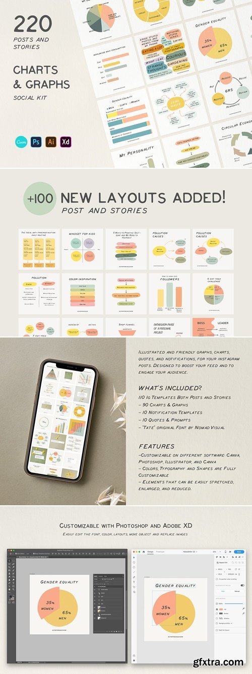 CreativeMarket - Charts and Graphs Social Kit 5151336