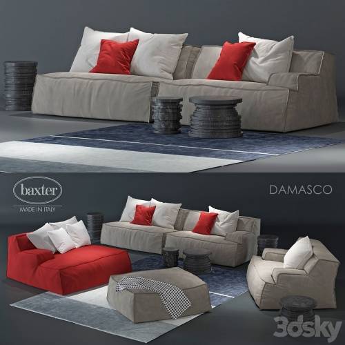 '3dsky Pro - sofa and armchair Baxter Damasco'