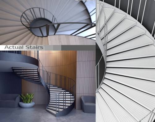 '3dsky Pro - spiral staircase "Actual Stairs"'