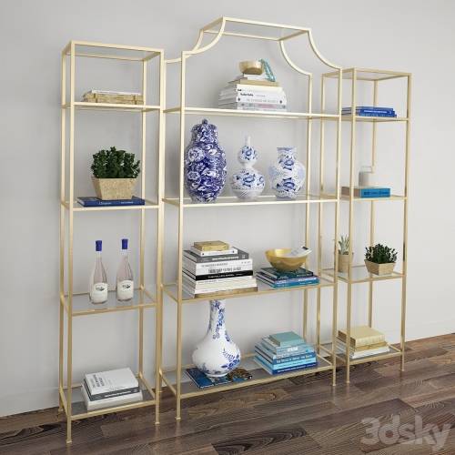 '3dsky Pro - Chloe Etagere_Gold iron shelf'