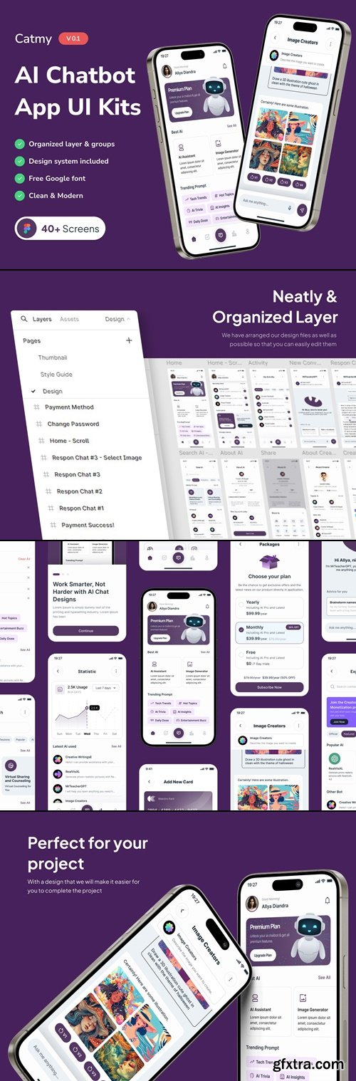 Catmy - AI Chatbot Mobile App UI Kits