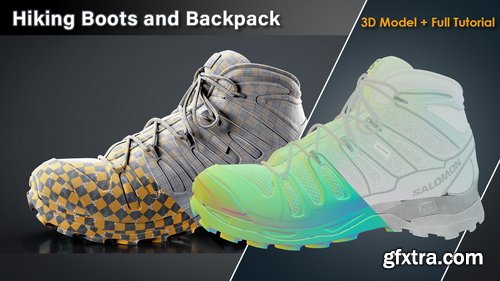 Artstation - Hiking Boots and Backpack / Full Tutorial + 3D Model
