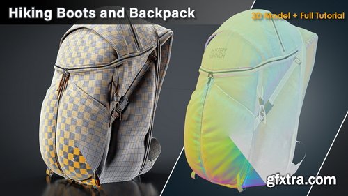 Artstation - Hiking Boots and Backpack / Full Tutorial + 3D Model