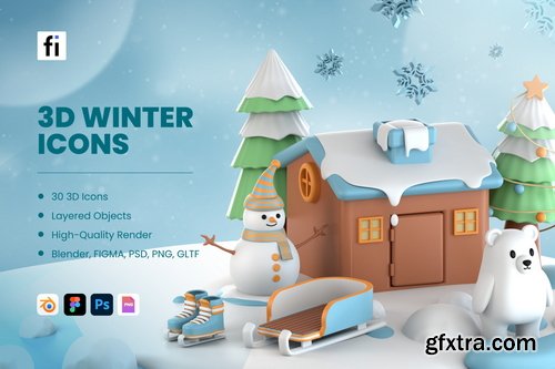Iconscout - Winter 3D Icon Pack - 30 3D Icons