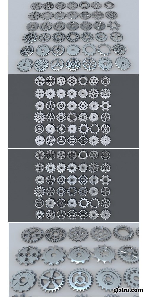 Artstation - 42 low poly gears For Blender