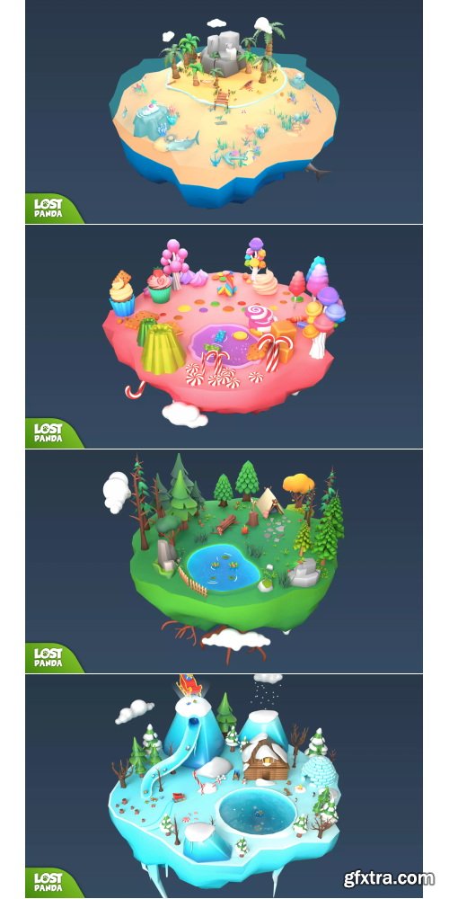 Unity Asset Store - Low Poly Cartoon Island Pack - 3D v1.0
