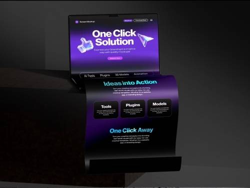 'Macbook Long Scroll Extended Screen Mockup Set - 03 Dark Scene' 'Macbook Long Scroll Extended Screen Mockup Set - 03 Dark Scene'