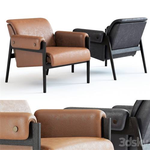'3dsky Pro - West Elm Stanton Leather Chair' '3dsky Pro - West Elm Stanton Leather Chair'