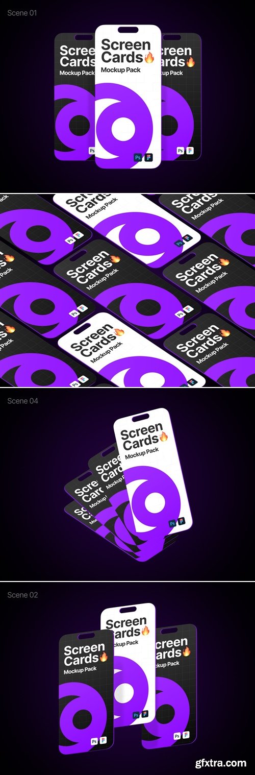 Screen Cards 12 Mockup Pack
