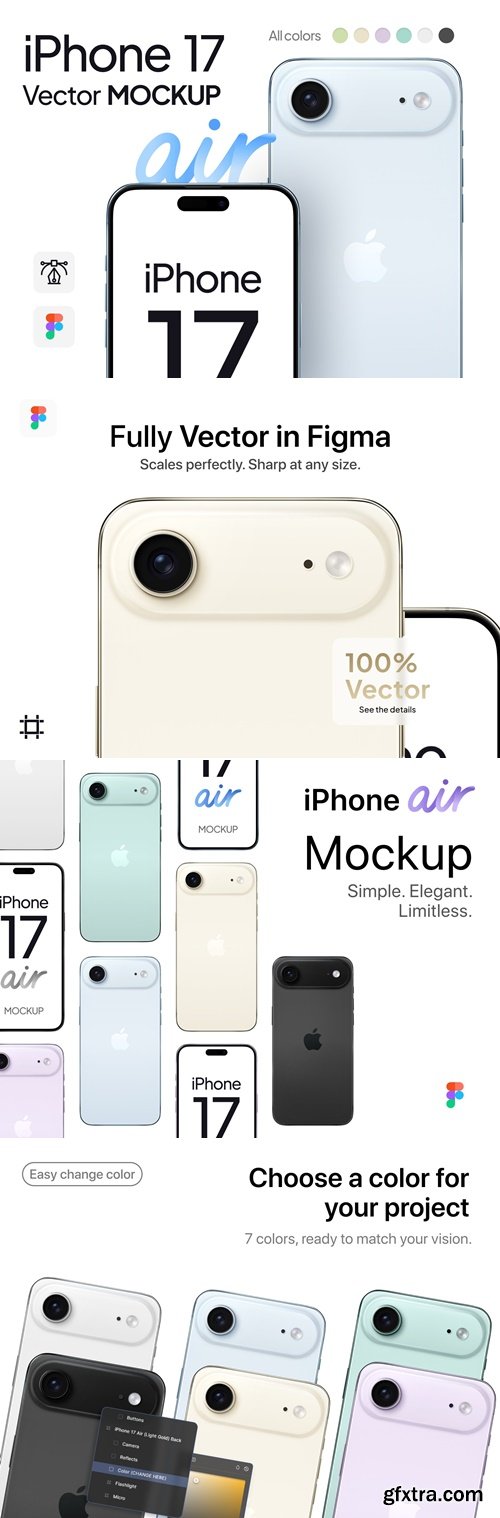 iPhone 17 Air Mockup | Vector Figma