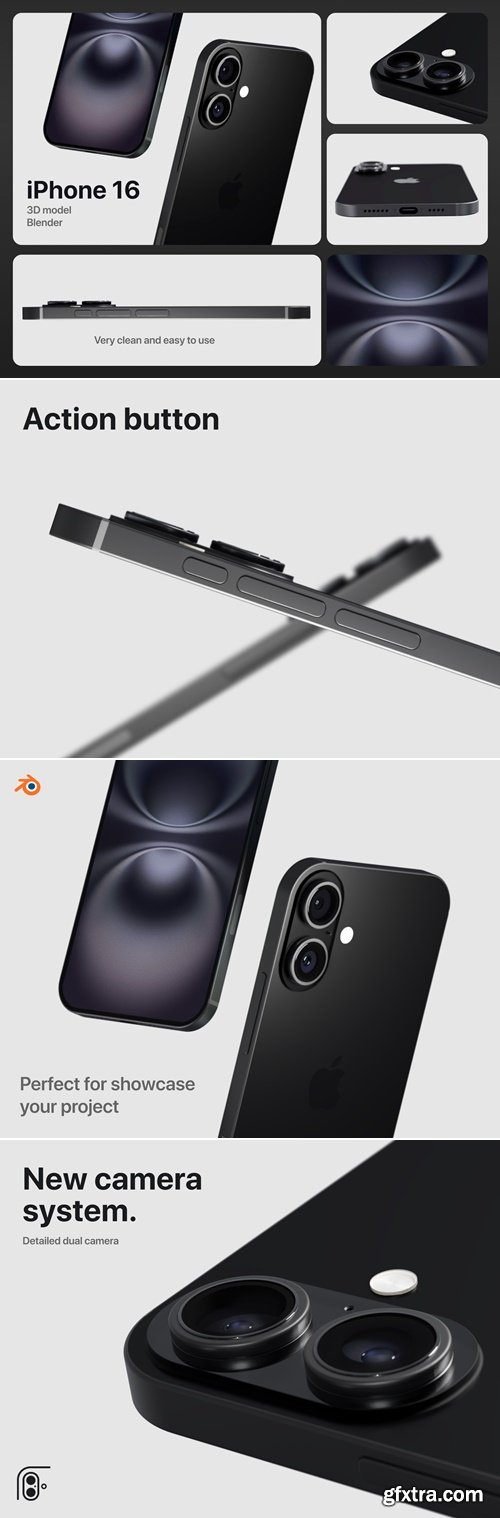 iPhone 16 - Blender 3D model