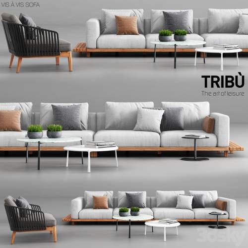 '3dsky Pro - Tribu Vis a Vis Sofa and Mood Club Chair'