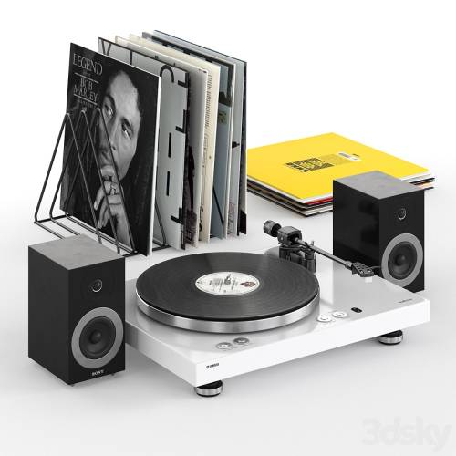 '3dsky Pro - Yamaha Vinyl Player with Sony speakers and records'