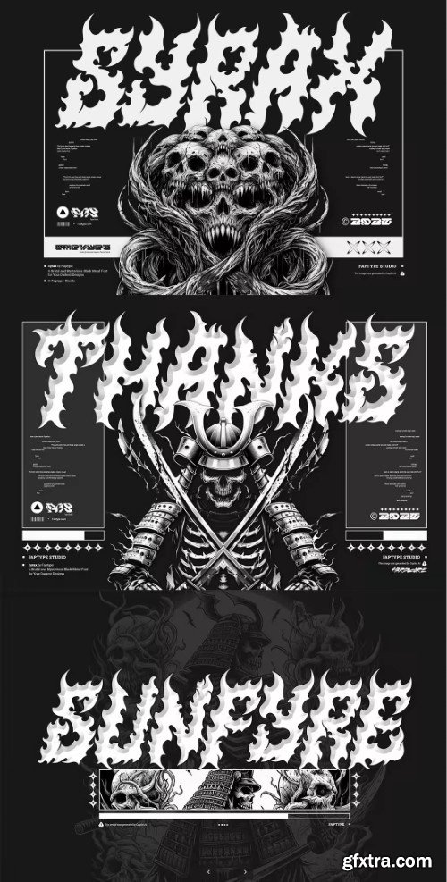 Syrax – Brutal Black Metal Typeface