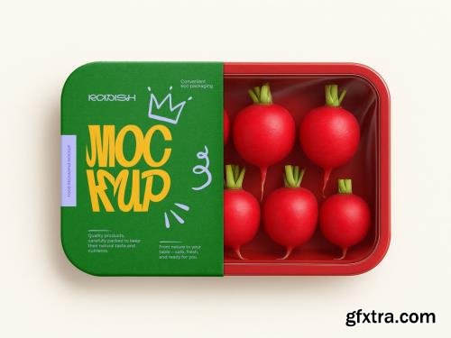 Template Radish Packaging Mockup Fresh Vegetable Tray Design 1670176418