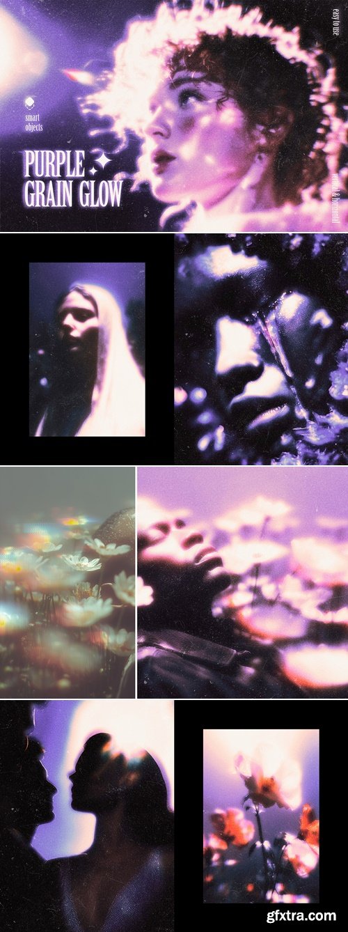 CreativeMarket - Purple Grain Glow Effect 291855045