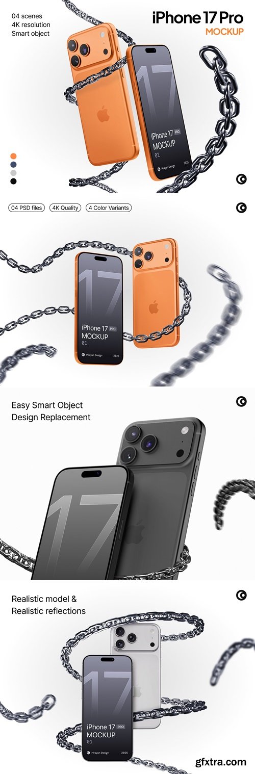 iPhone 17 Pro Mockup Set PSD