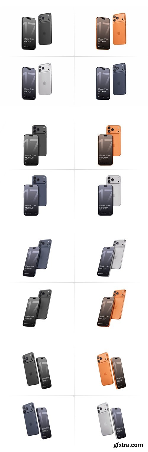 iPhone 17 Pro Mockup Set PSD