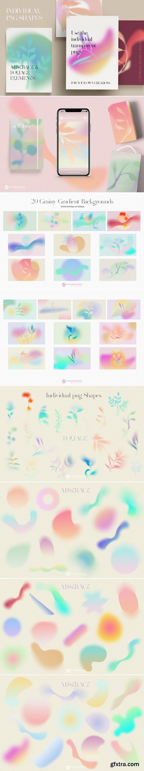 CreativeMarket - Colorful Grainy Gradient Backgrounds 6257904